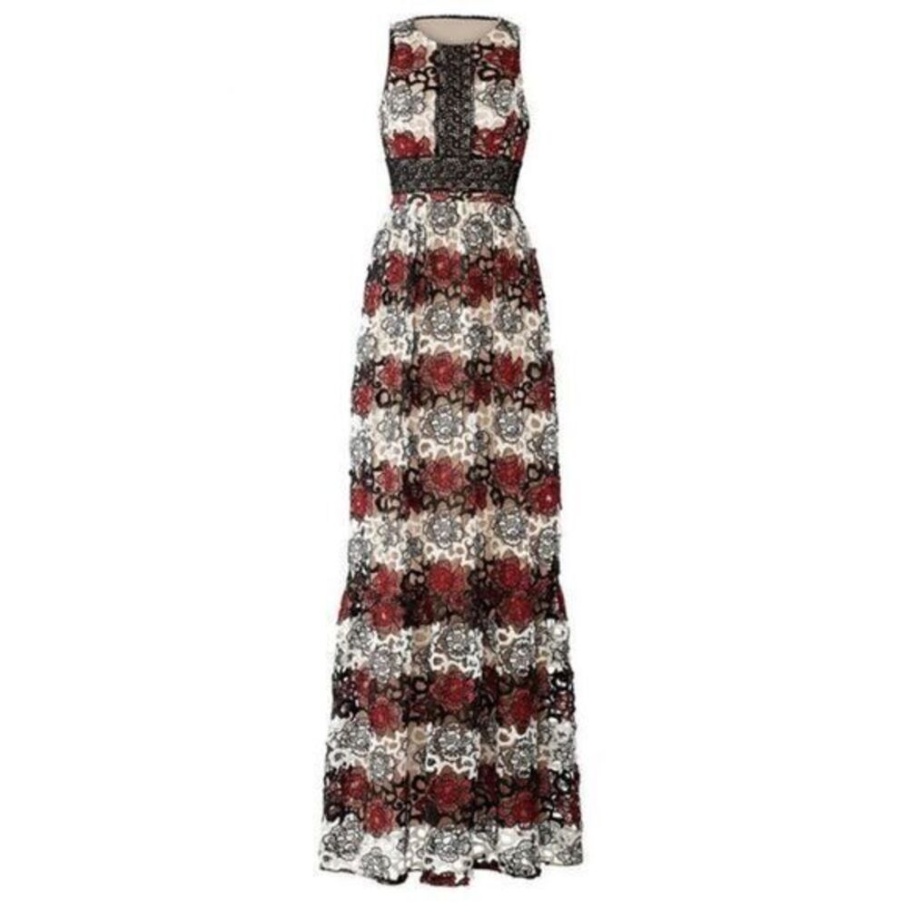 ML MONIQUE LHUILLIER Gardenia Lace Gown Size 6